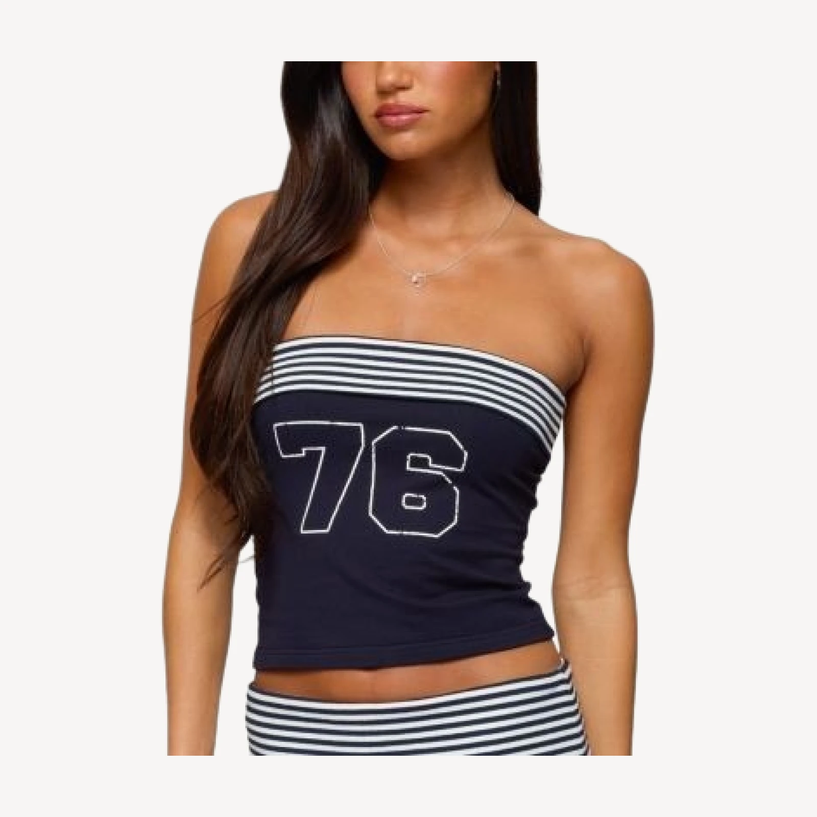 Edikted 76 Stripey Fold Over Tube Top