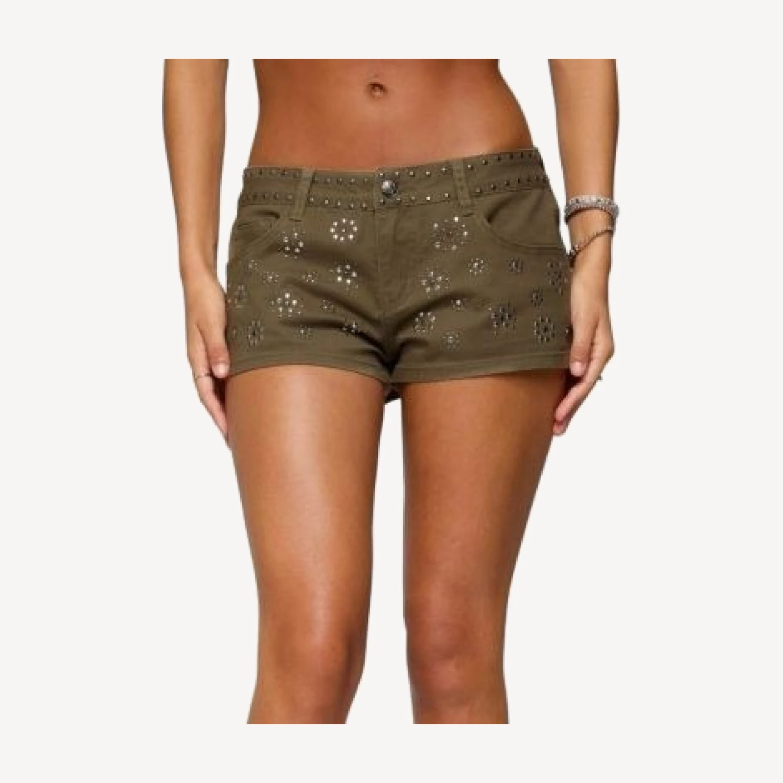 Edikted Eartha Studded Micro Shorts