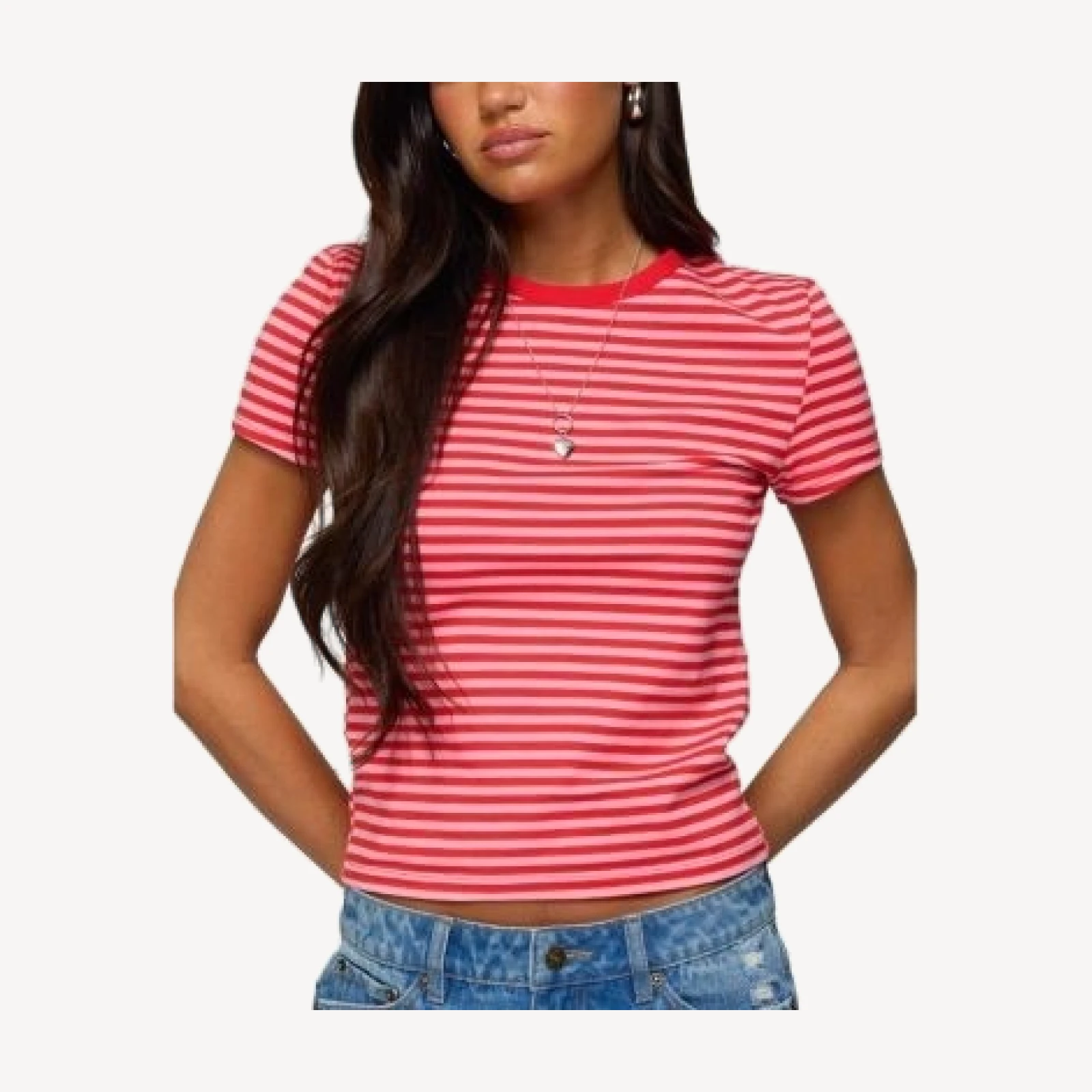 Edikted Nessie Striped T Shirt