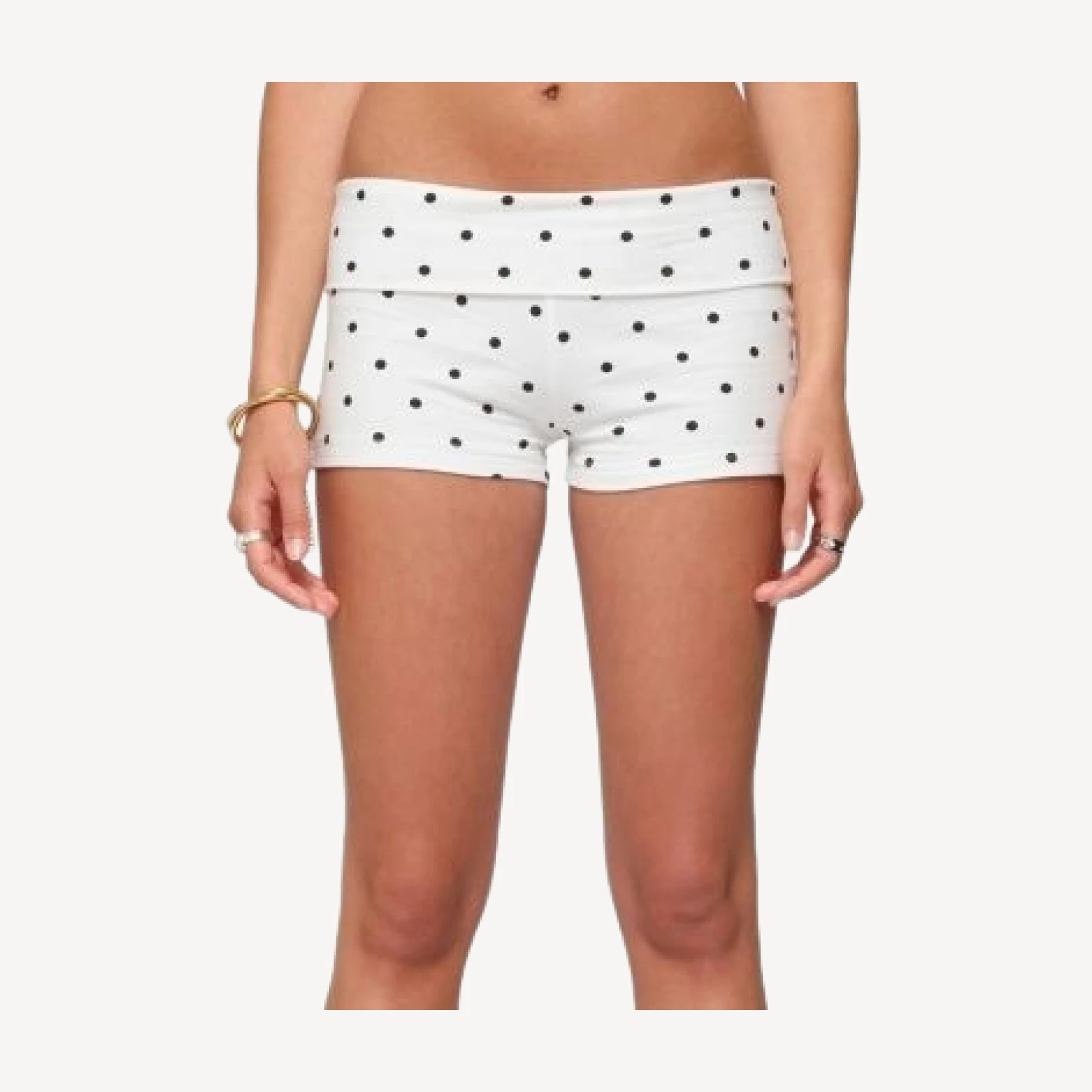 Edikted Chelsie Polka Dot Foldover Shorts