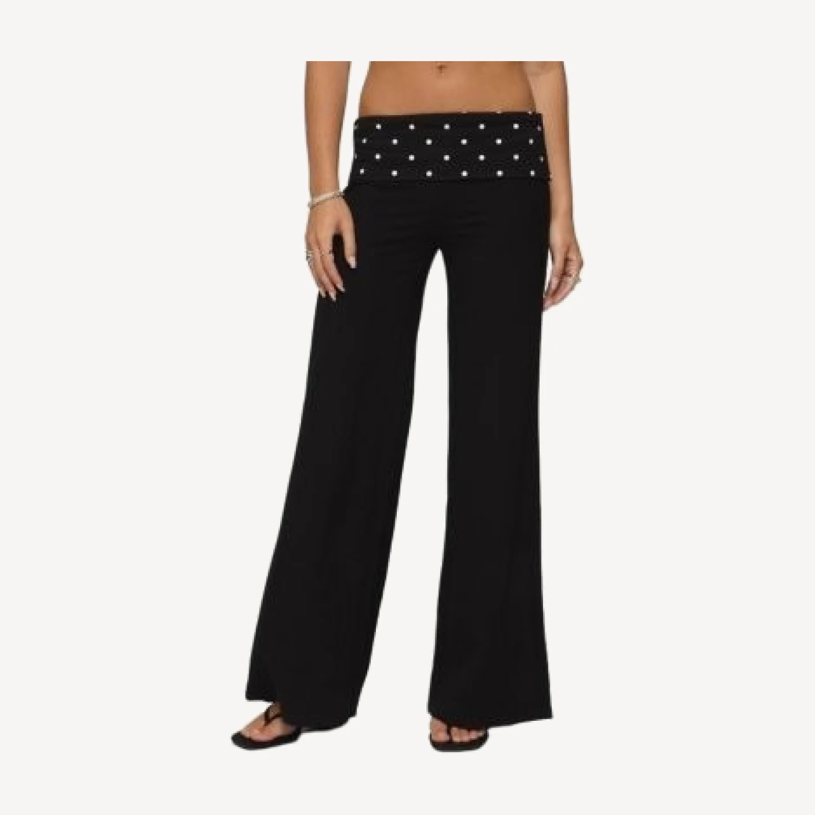 Edikted Reeva Polka Dot Fold Over Pants