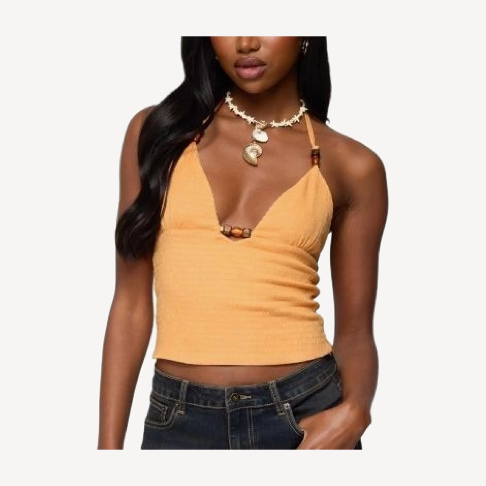 Edikted Atlas Scrunch Bead Halter Top