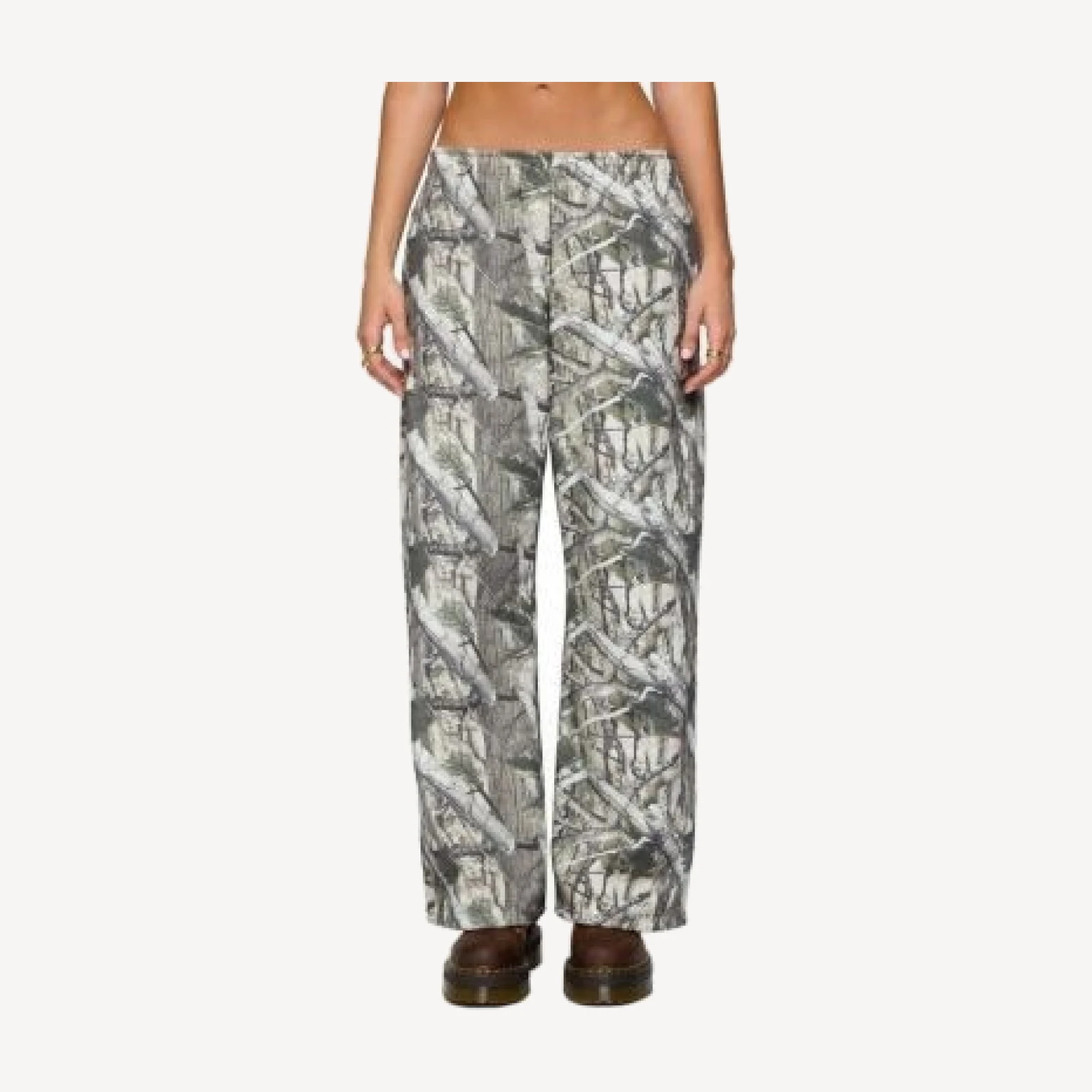 Edikted Camo Straight Leg Sweatpants