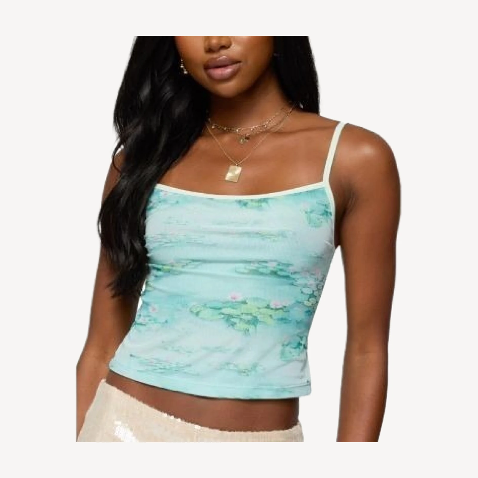 Edikted Everlyn Water Lily Tank Top