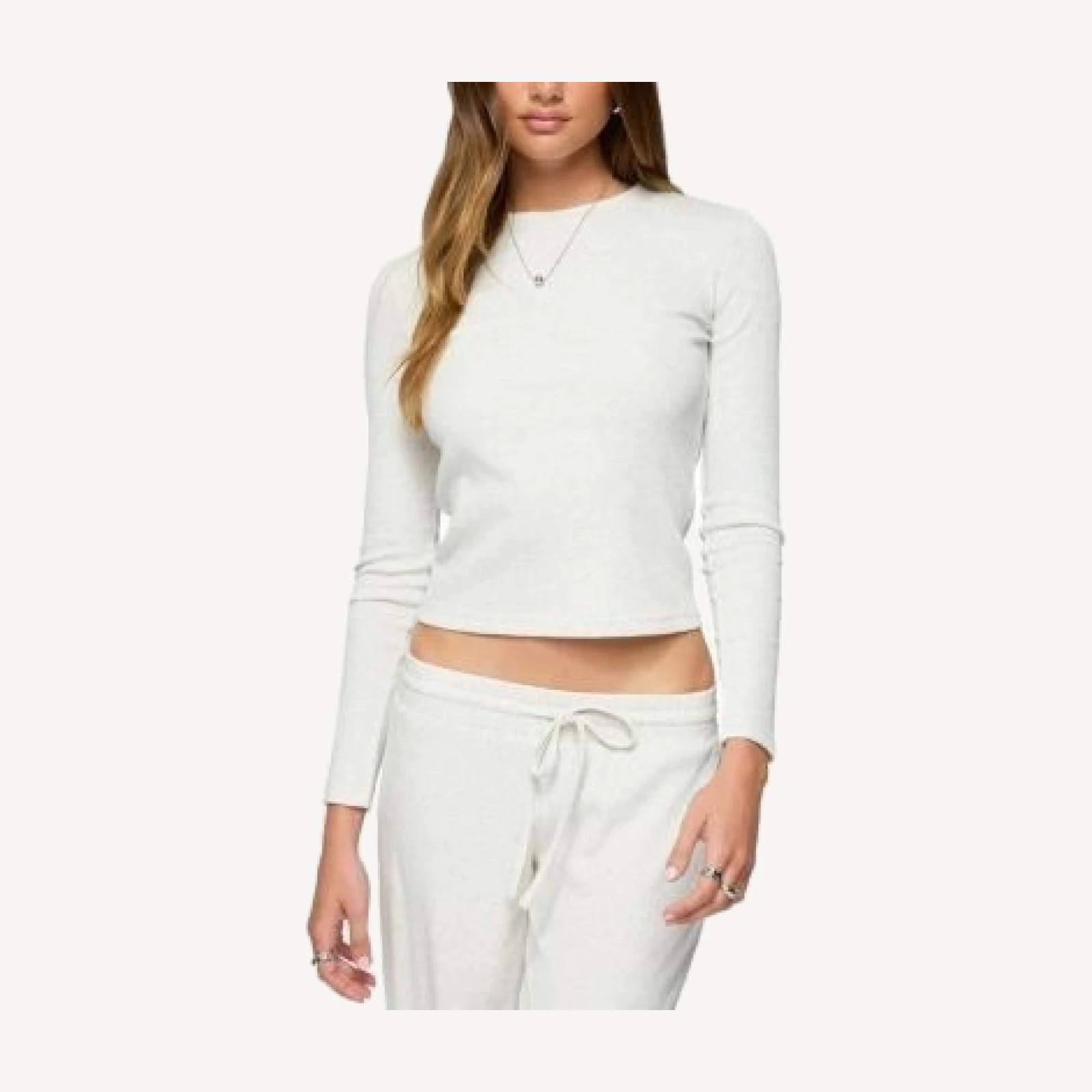 Edikted Cicilia Long Sleeve Ribbed T Shirt