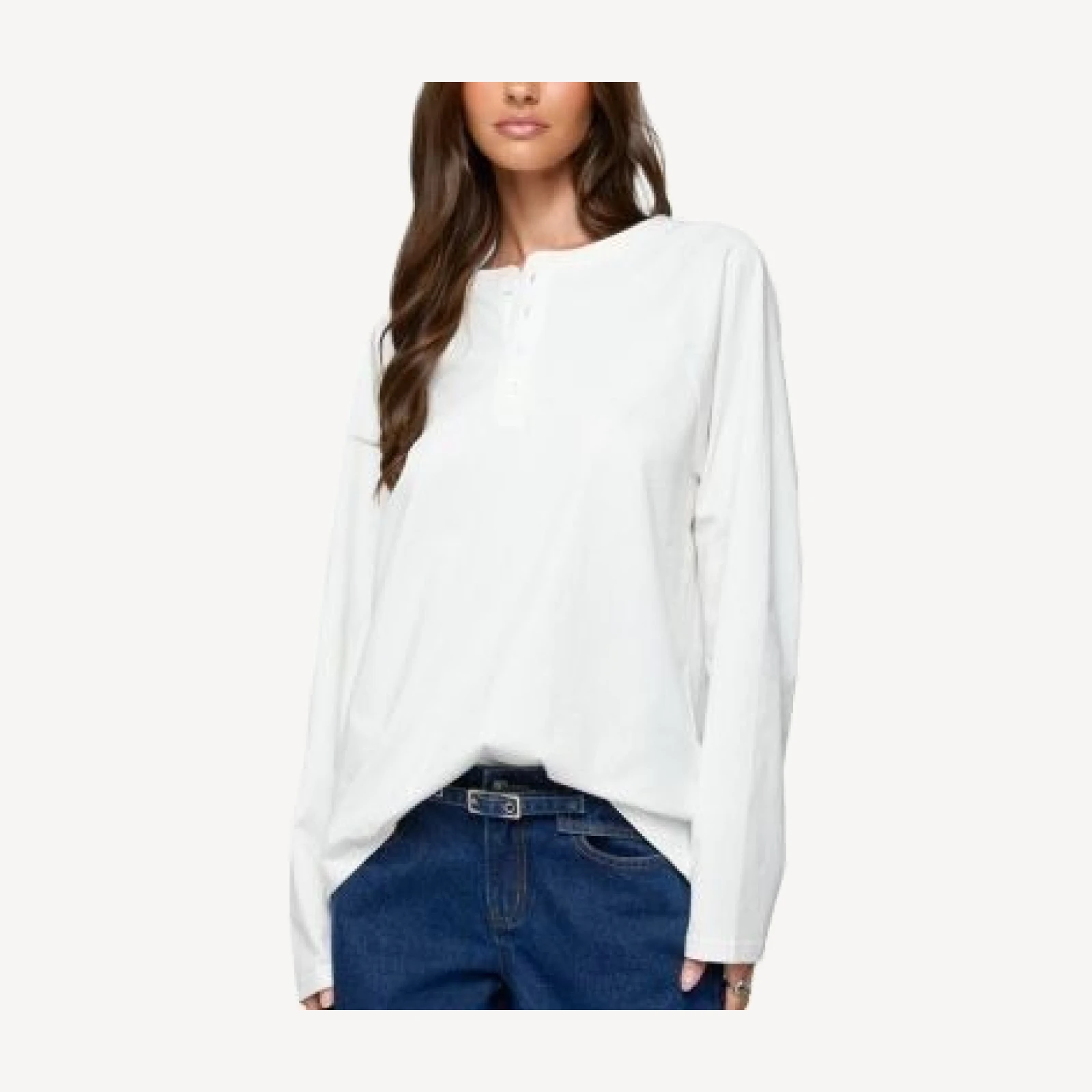 Edikted Cyrus Henley Oversized Top