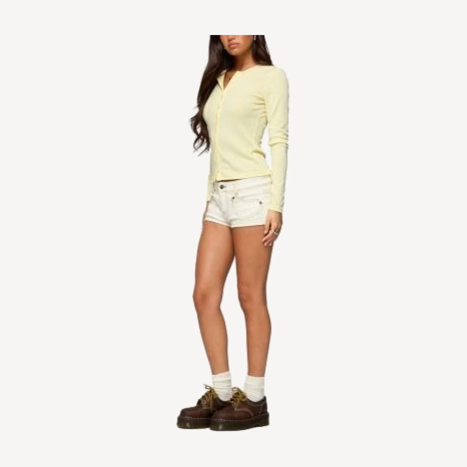 Edikted Maeva Button Up Pointelle Top