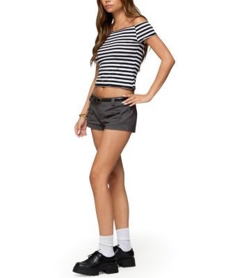 Edikted Amanda Striped Off Shoulder Top