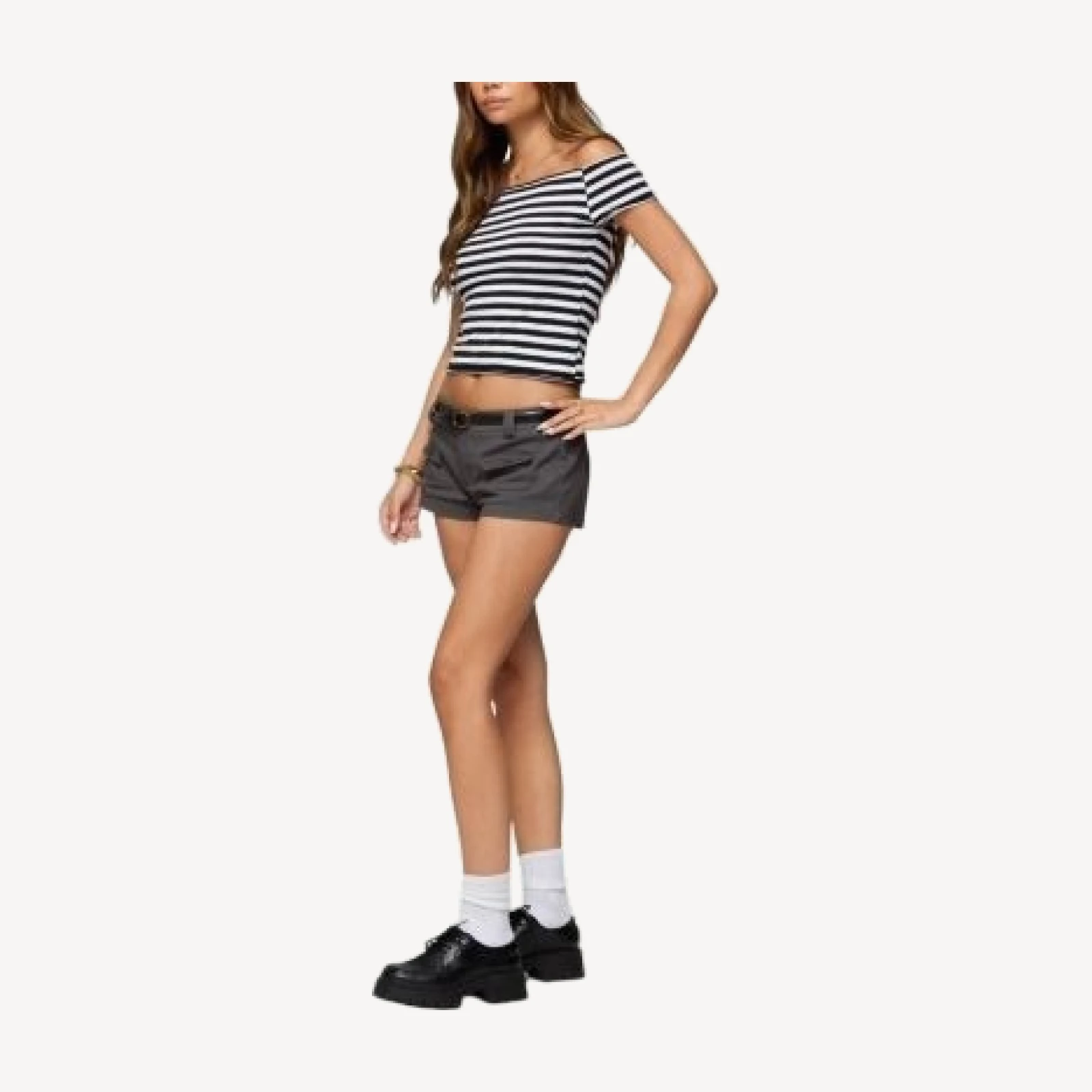 Edikted Amanda Striped Off Shoulder Top