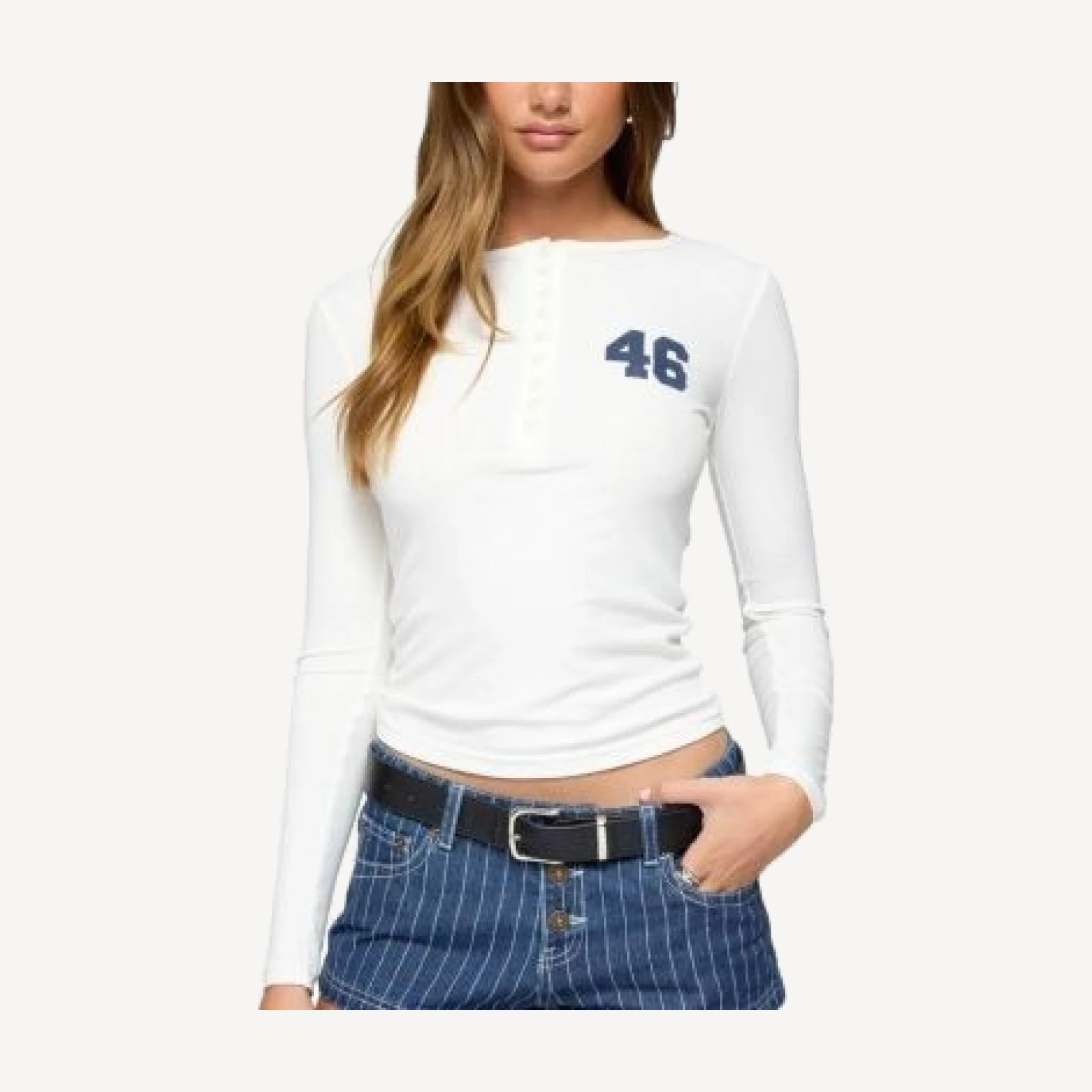 Edikted 46 Ribbed Henley Top