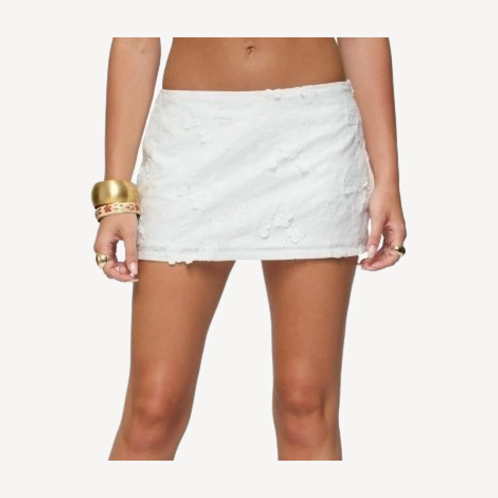 Edikted Textured Floral Eyelet Mini Skort