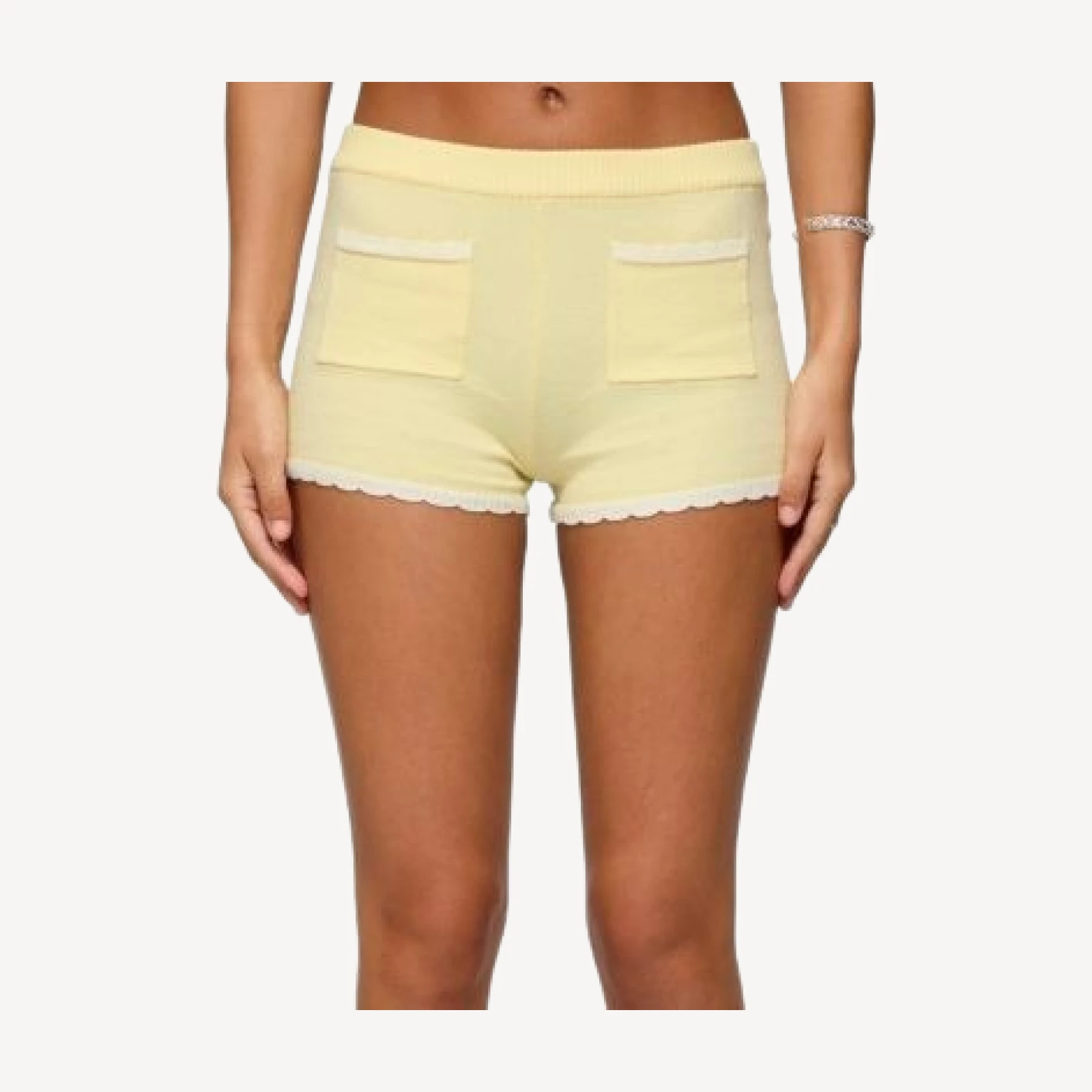Edikted Leila Scalloped Knit Shorts