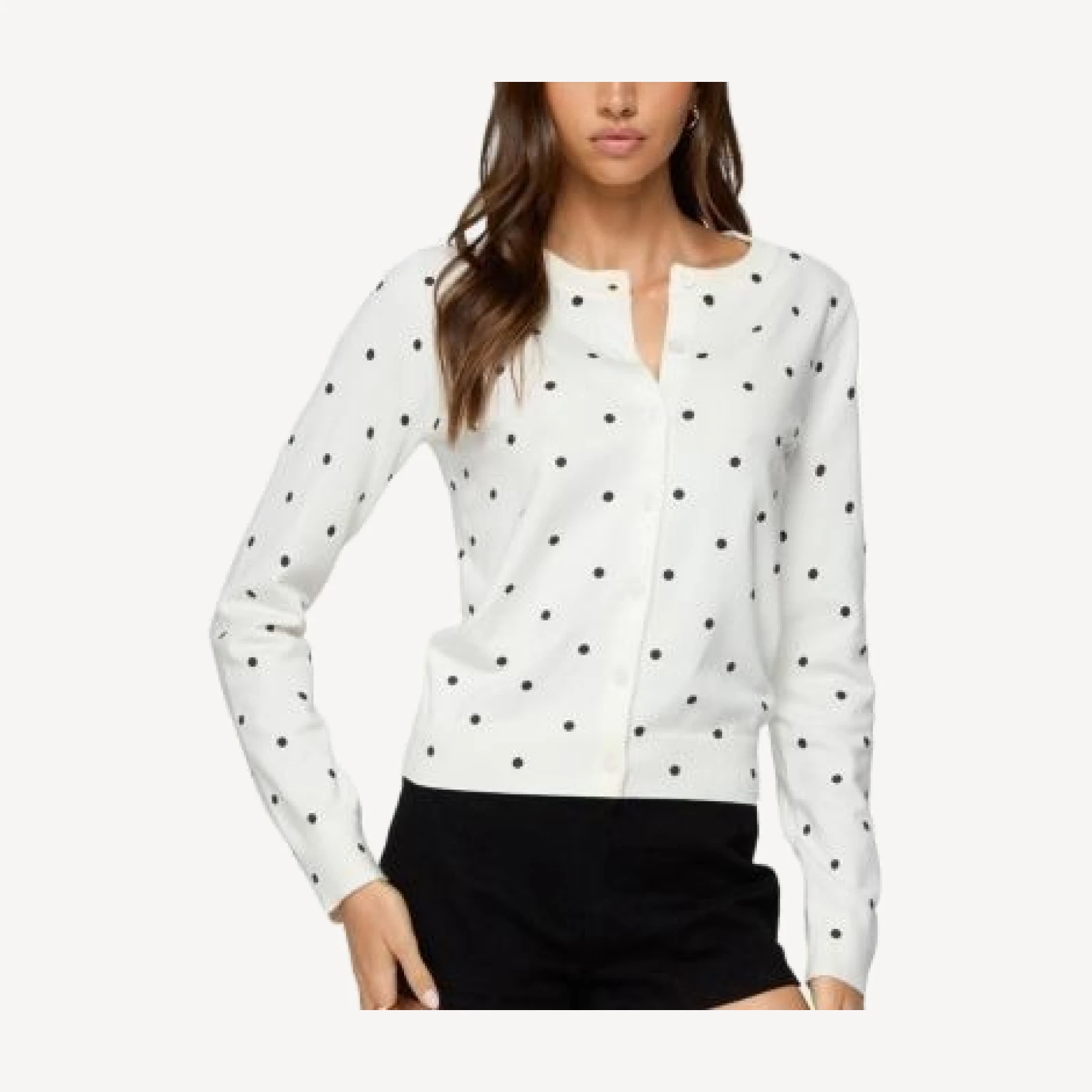Edikted Shea Polka Dot Knitted Cardigan