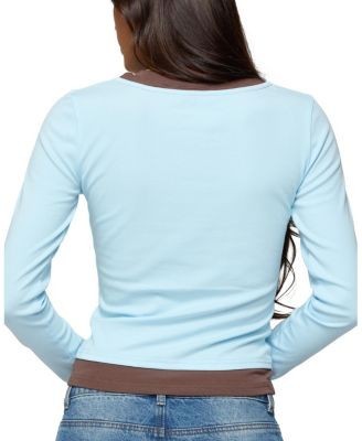 Edikted Contrast Layered Look Long Sleeve T Shirt