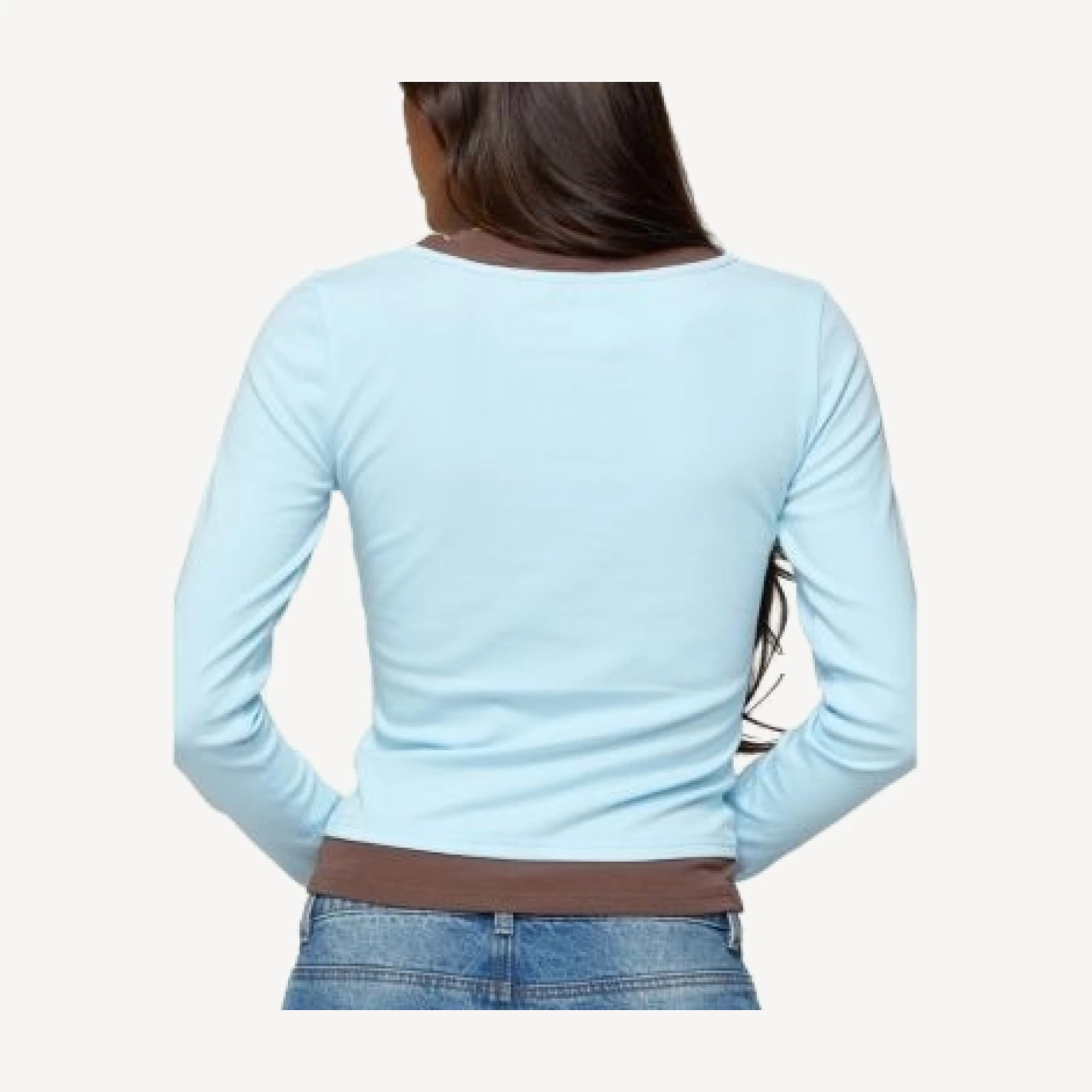 Edikted Contrast Layered Look Long Sleeve T Shirt