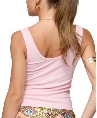 Edikted Steffy Beaded Flower Ribbed Top