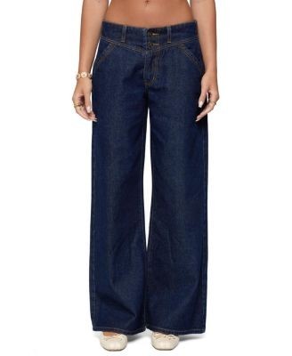 Edikted Meredith Low Rise Dark Rinse Wash Jeans
