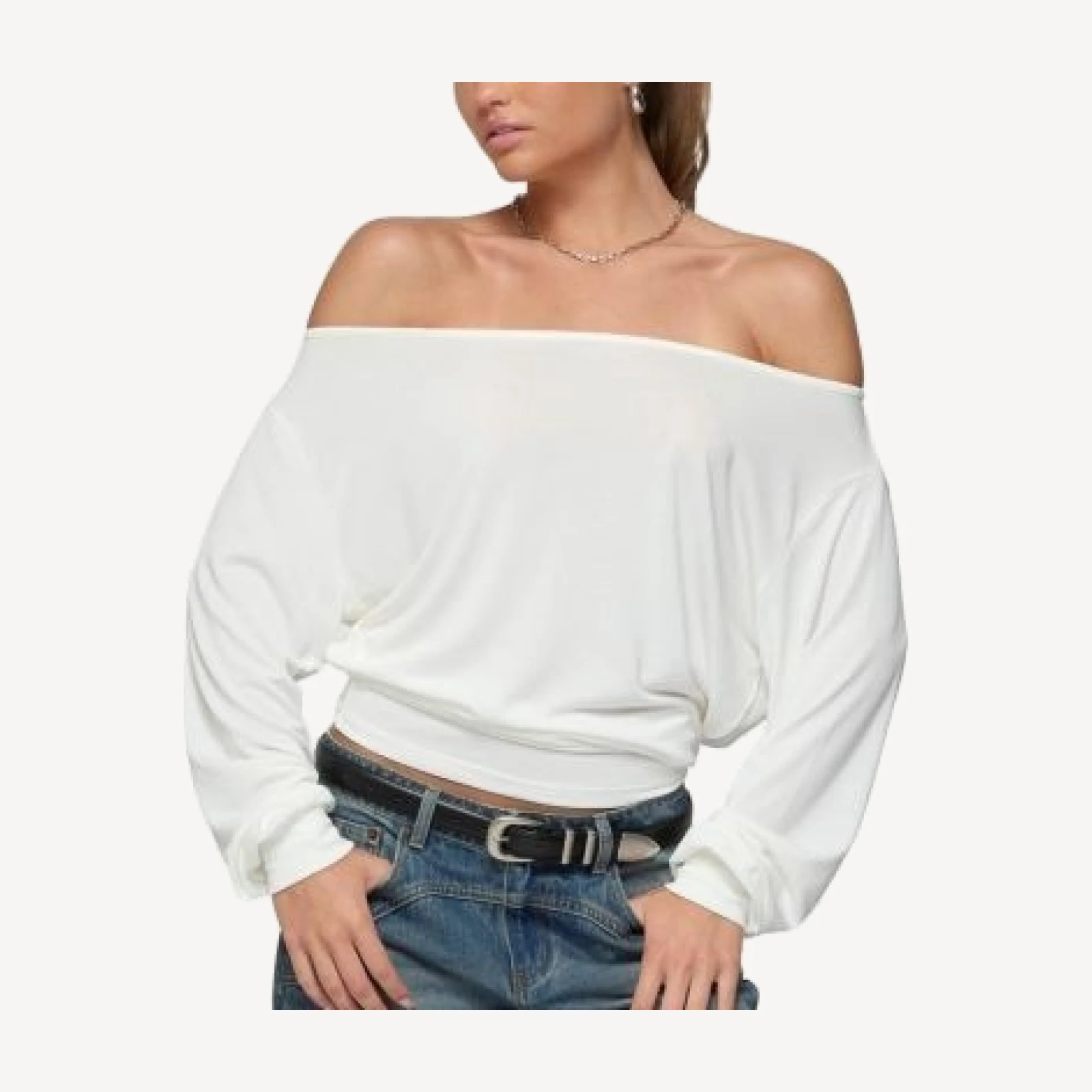 Edikted Nannie Off Shoulder Oversized Top