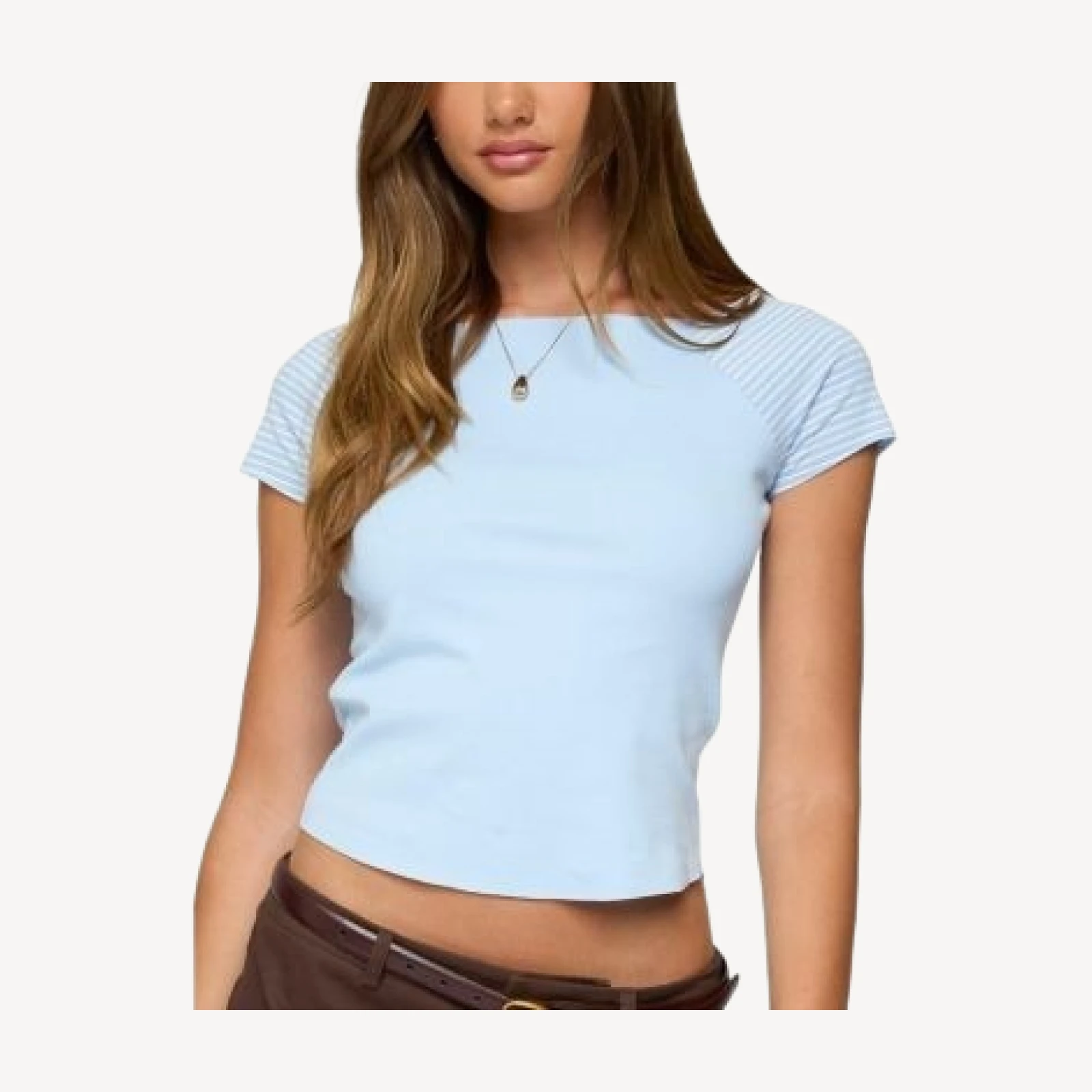 Edikted Marina Raglan Stripey T Shirt