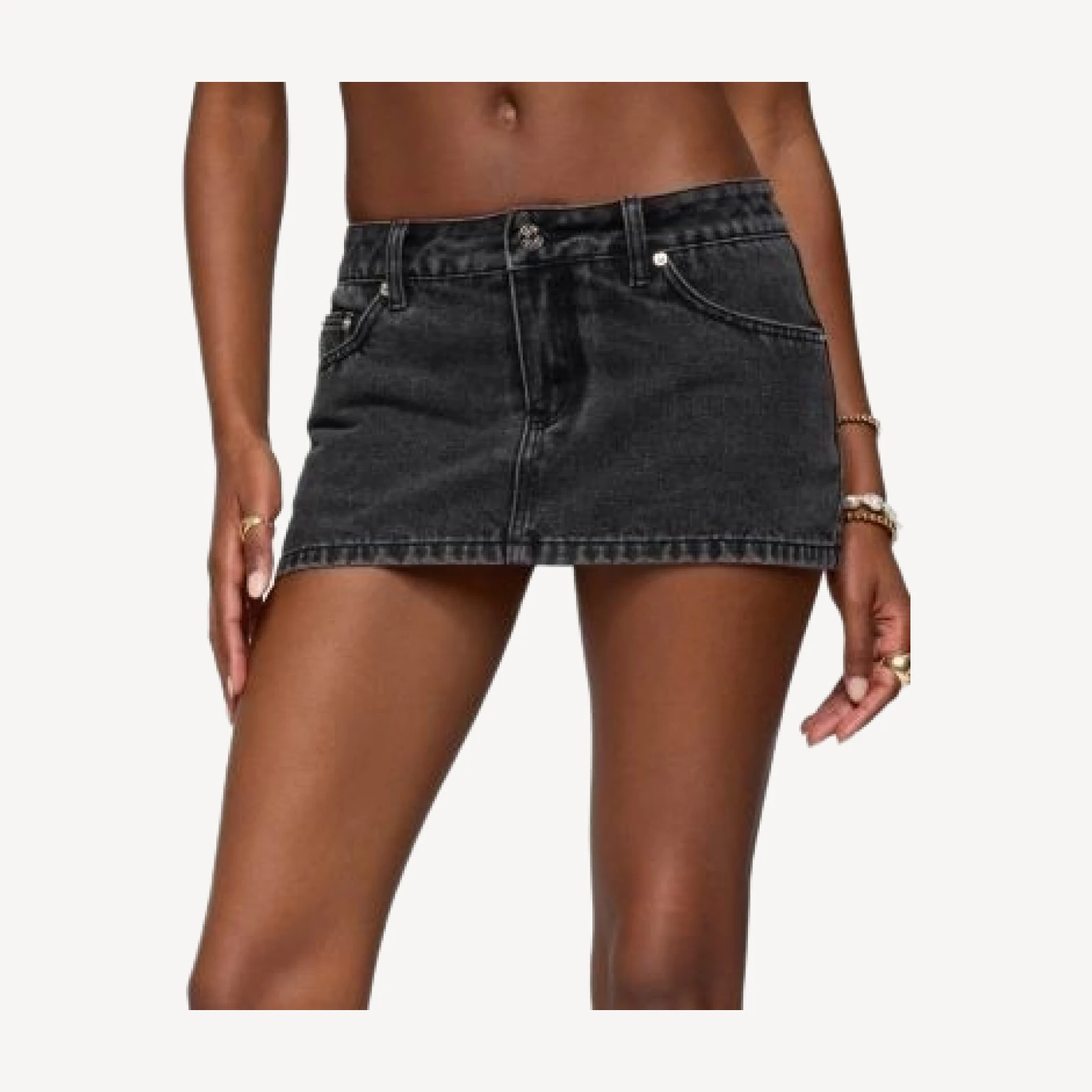 Edikted Camelia Denim Mini Skort