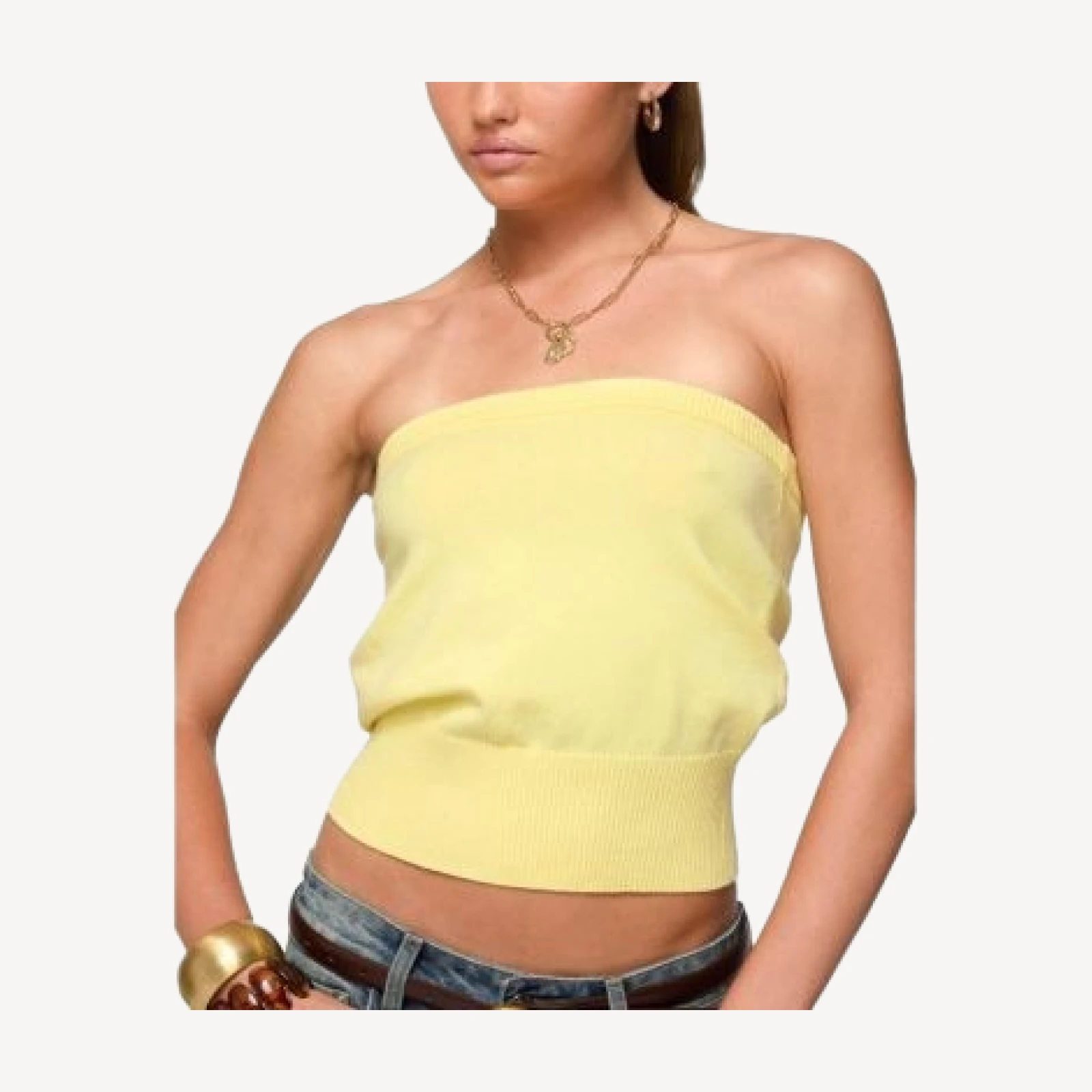 Edikted Philipa Strapless Knit Top