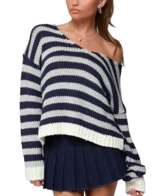 Edikted Eugenie Oversized Striped Knit Sweater