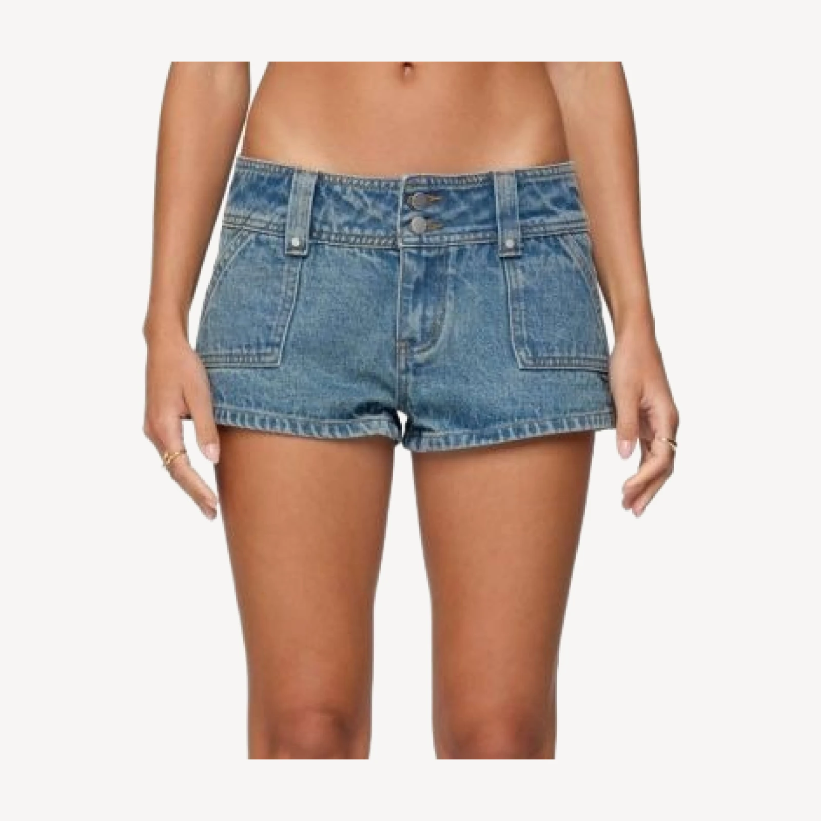 Edikted Keinan Low Rise Denim Shorts