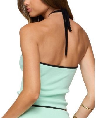 Edikted Aureley Contrast Knit Halter Top