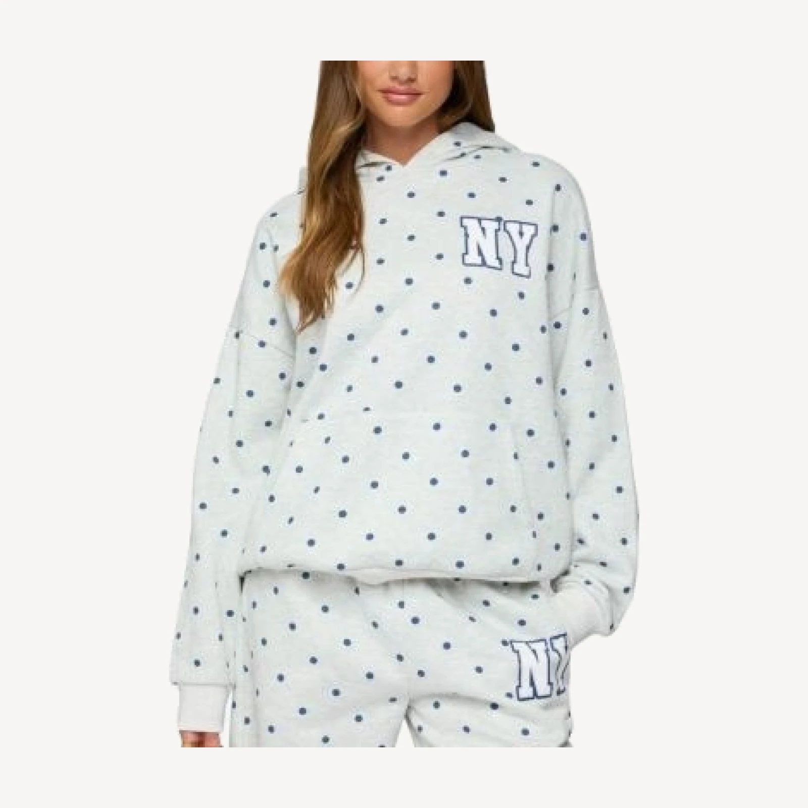 Edikted Ny Babe Polka Dot Hoodie