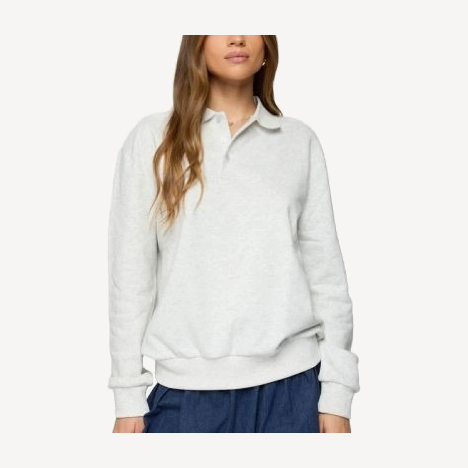 Edikted Scholar Oversized Polo Sweatshirt