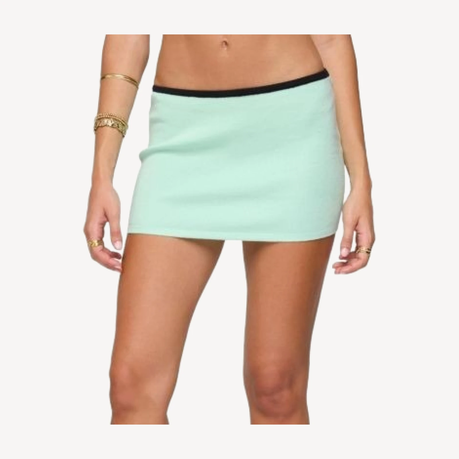 Edikted Aureley Contrast Knit Mini Skirt