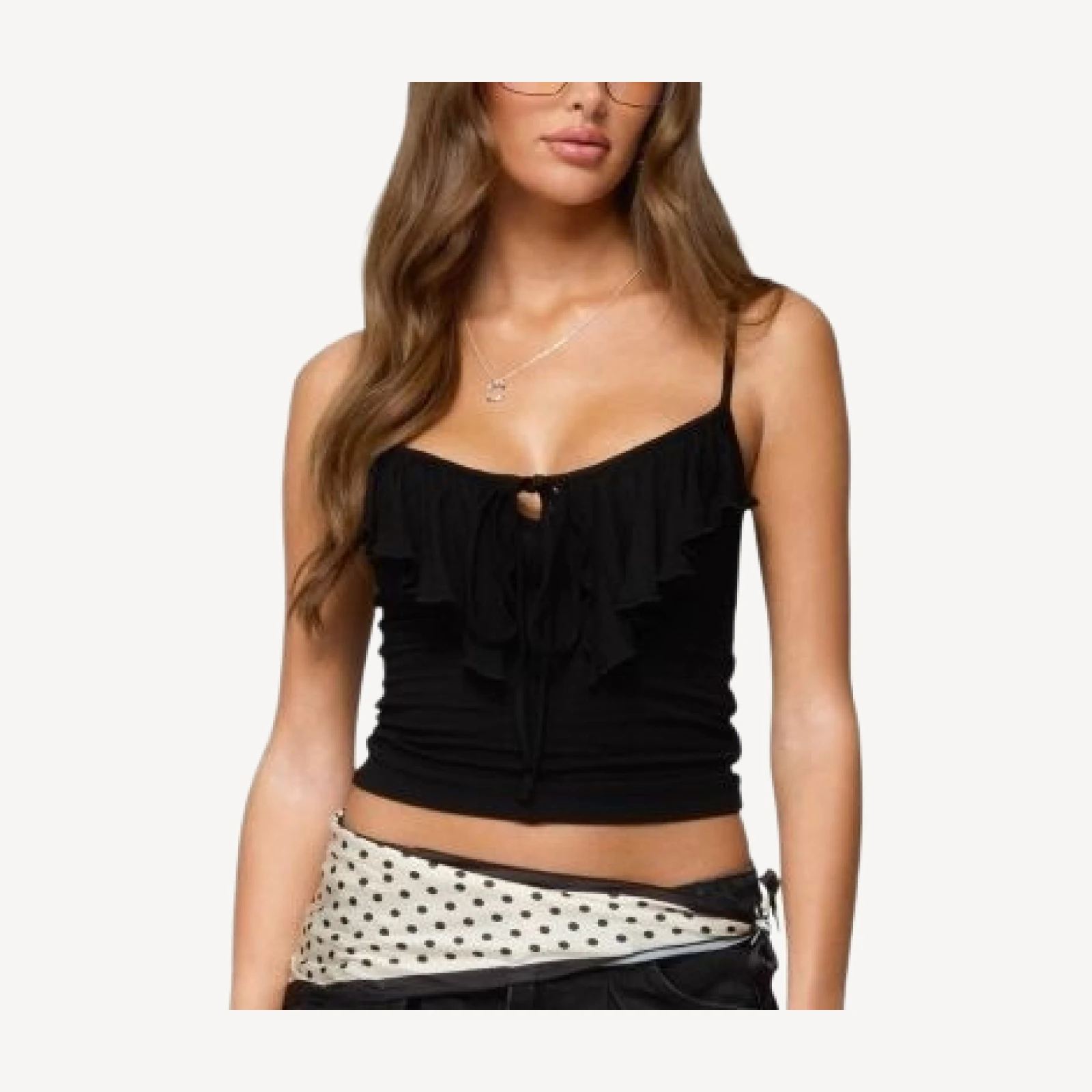 Edikted Jezebel Ruffle Tank Top