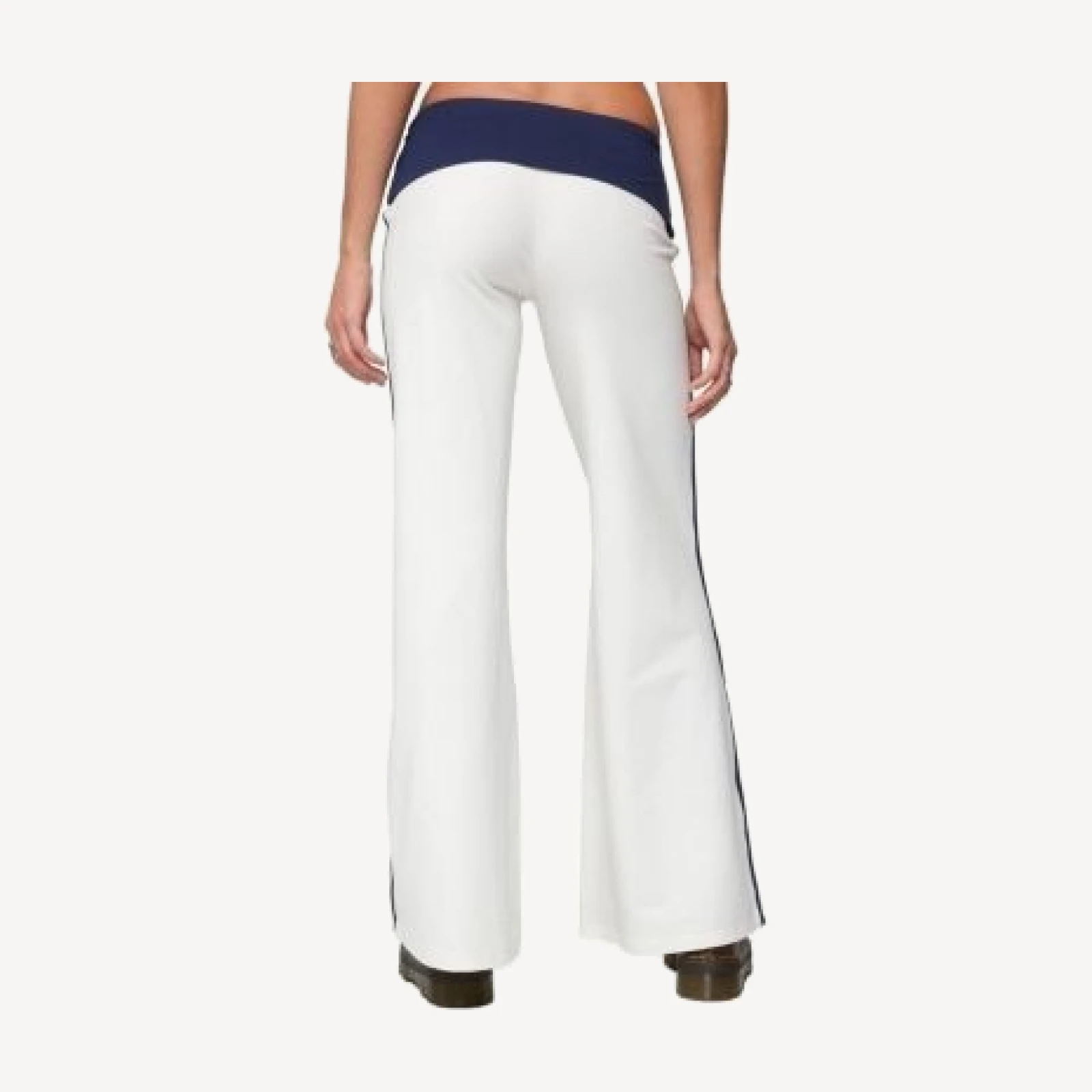 Edikted 8 Contrast Fold Over Wide Leg Pants