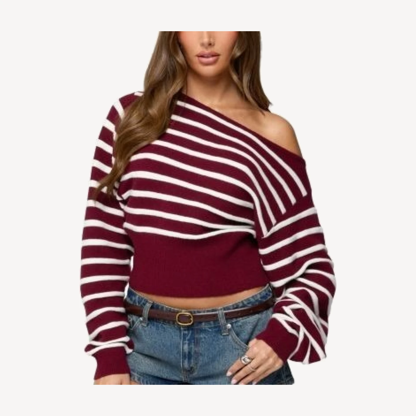 Edikted Mika Off Shoulder Oversized Sweater