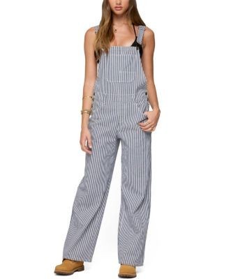 Edikted Tamsin Striped Denim Overalls