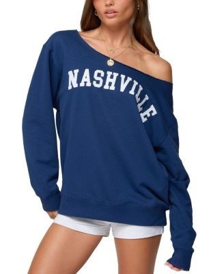 Edikted Nashville Oversized Wide Neck Sweatshirt