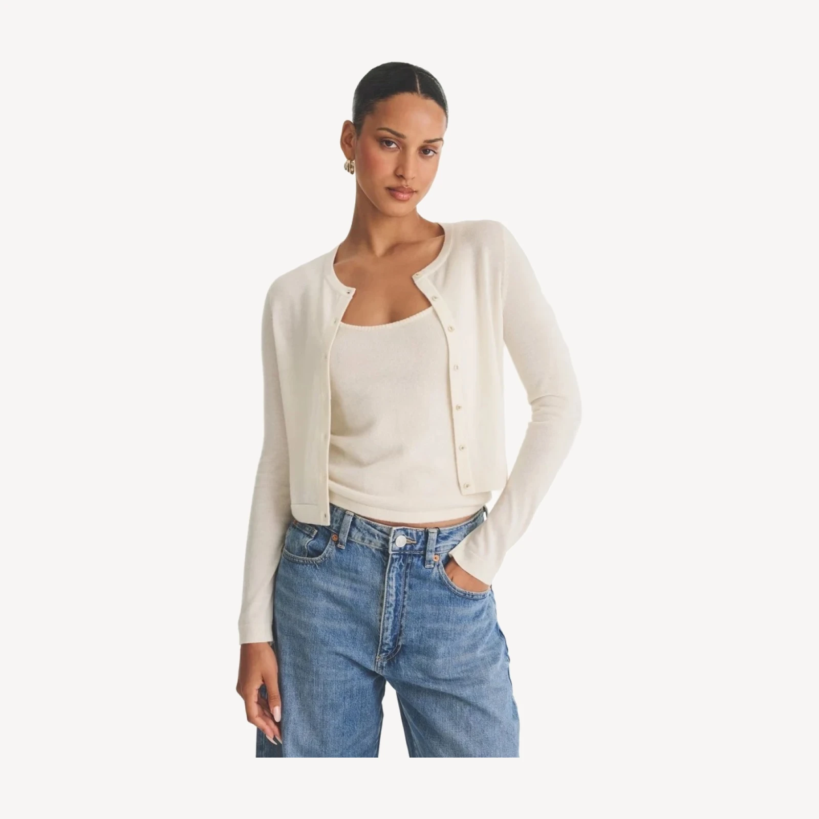 Super Fine Cashmere Cropped Cardigan