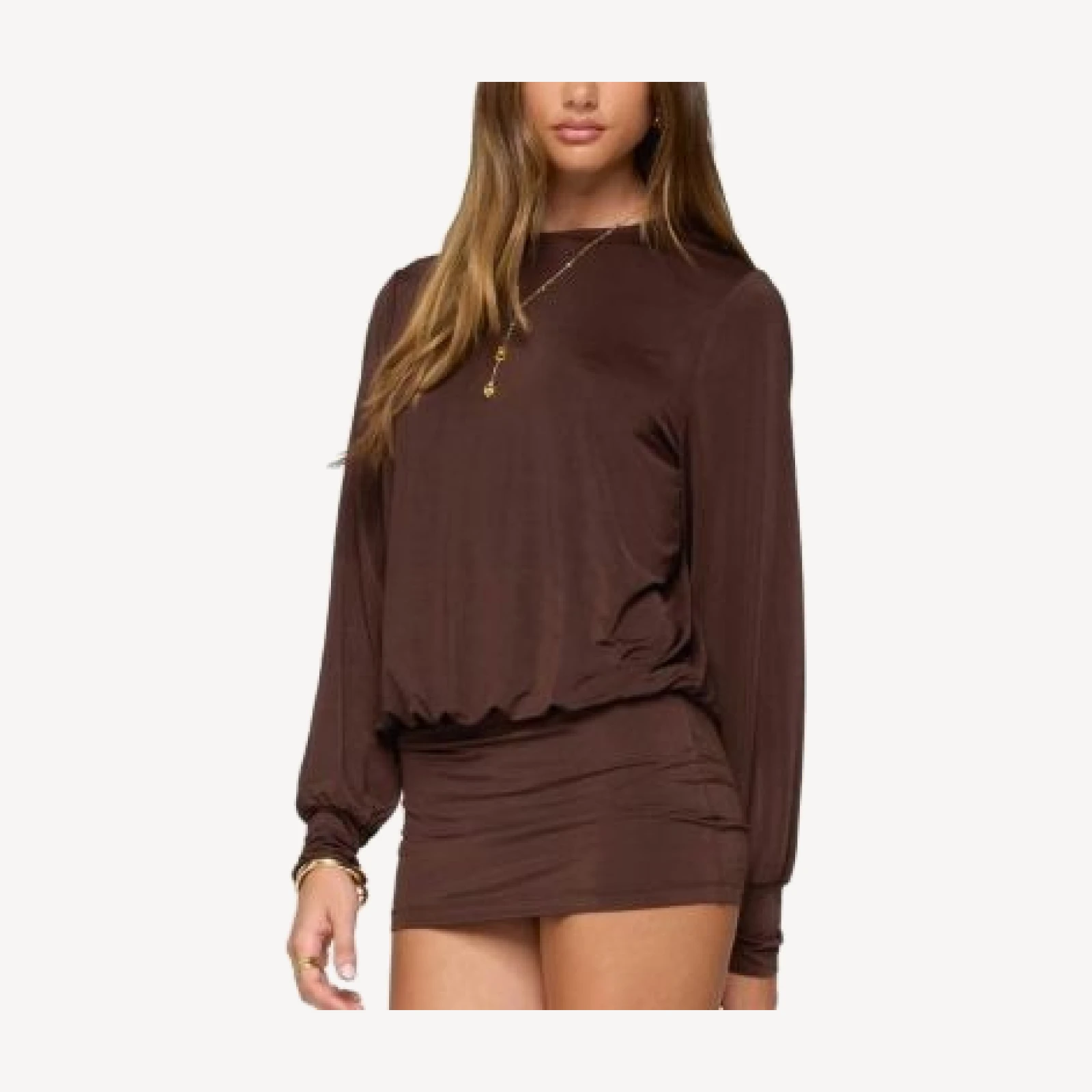 Edikted Guilia Backless Long Sleeve Romper