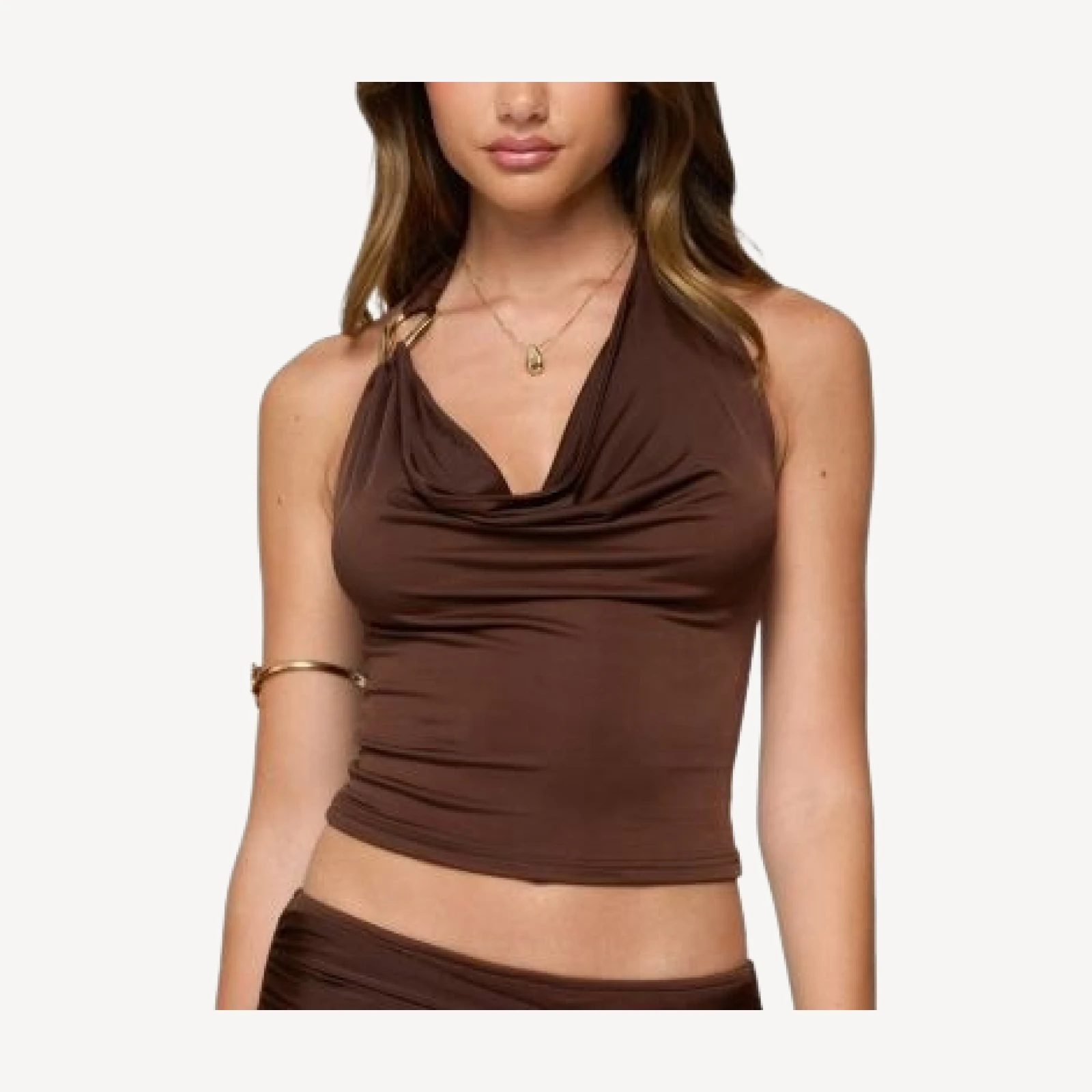 Edikted Isaiah Abstract Ring Halter Top