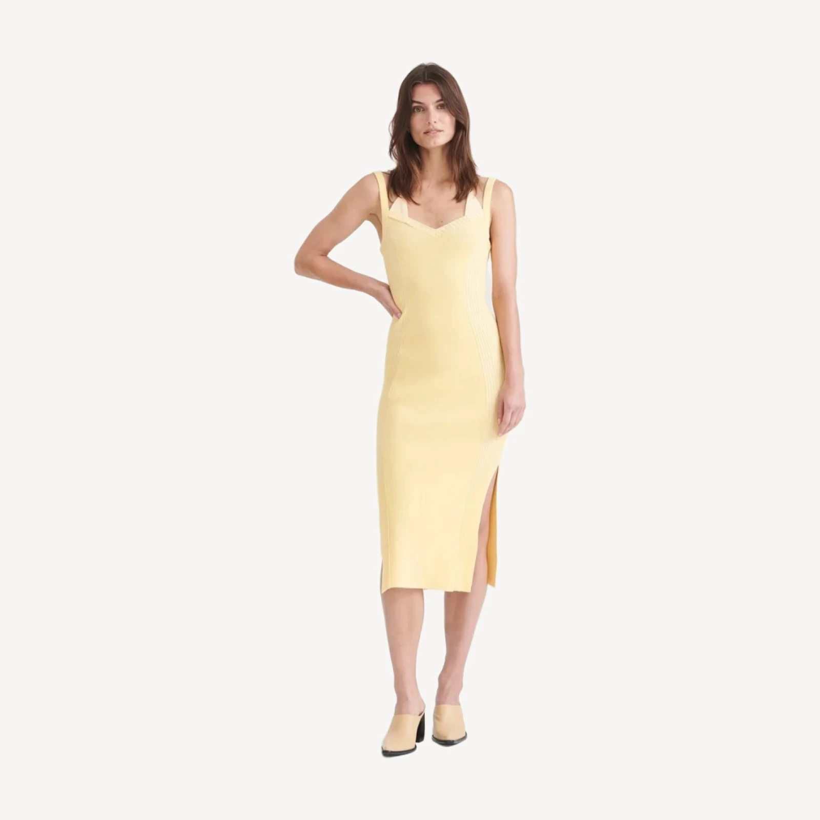 Naia Cashmere Color Plaited Tank Dress