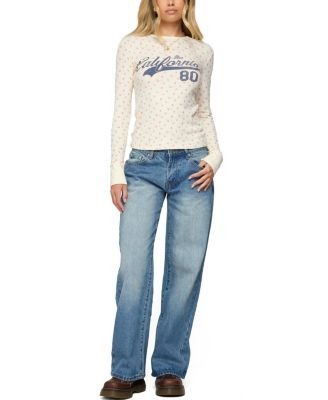 Edikted Cali Floral Ribbed Long Sleeve T Shirt