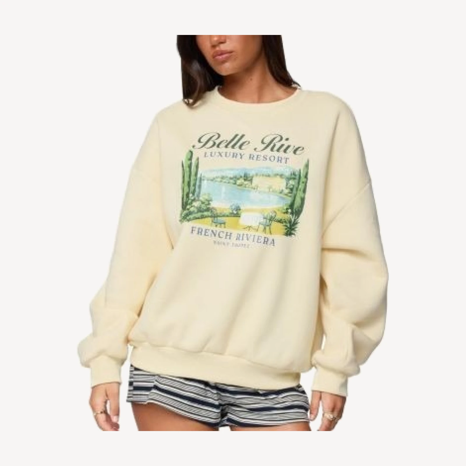 Edikted French Riviera Oversized Sweatshirt