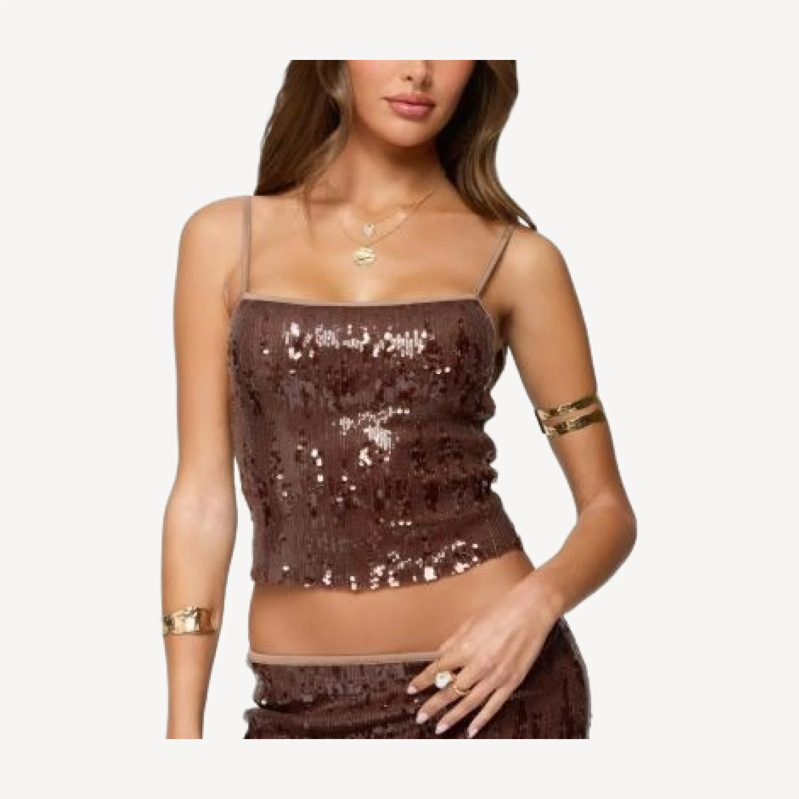 Edikted Kaylee Sequin Tank Top