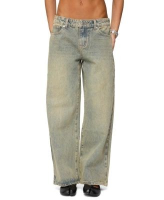 Edikted Petite Ace Relaxed Dark Rinse Wash Jeans