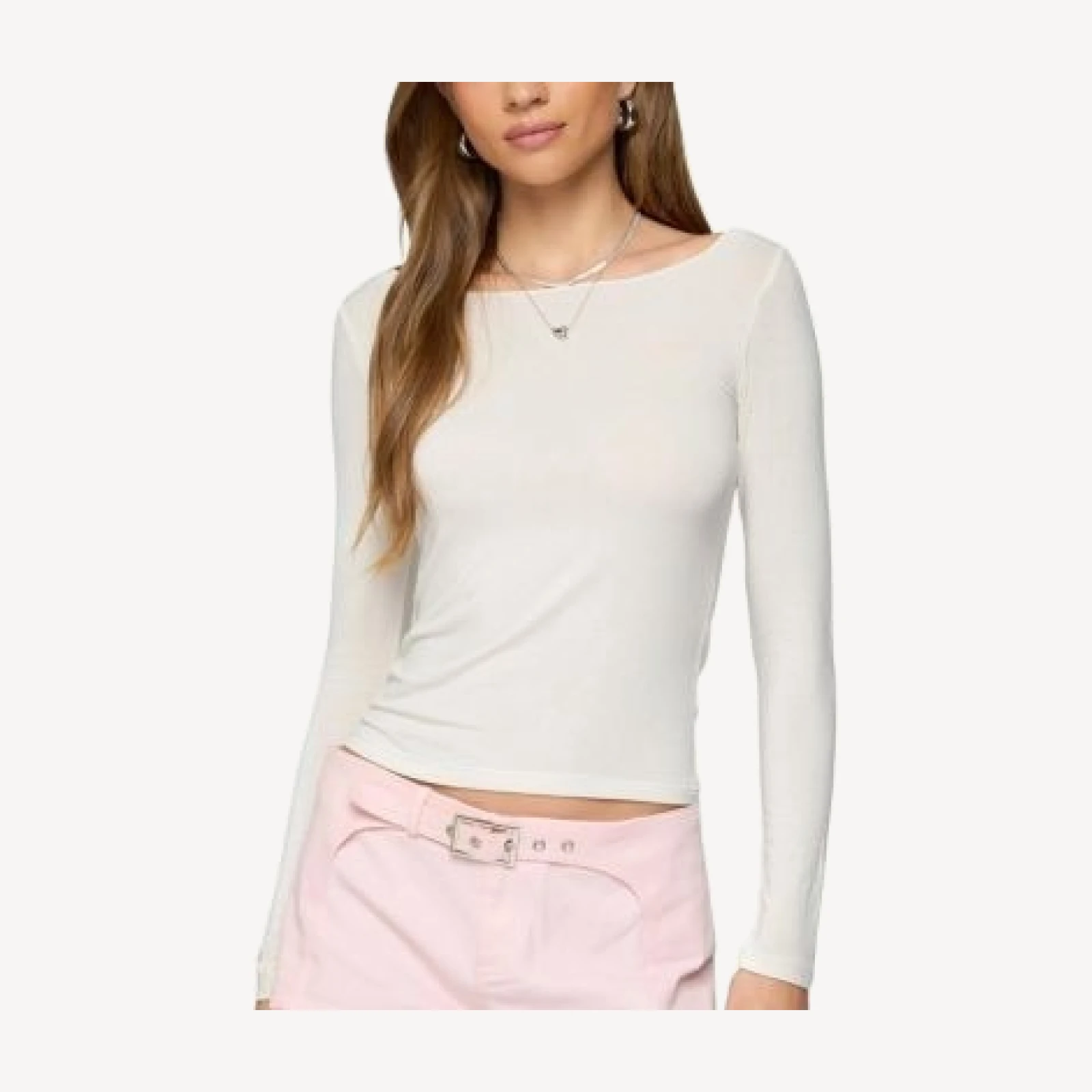 Edikted Semi Sheer Long Sleeve Top
