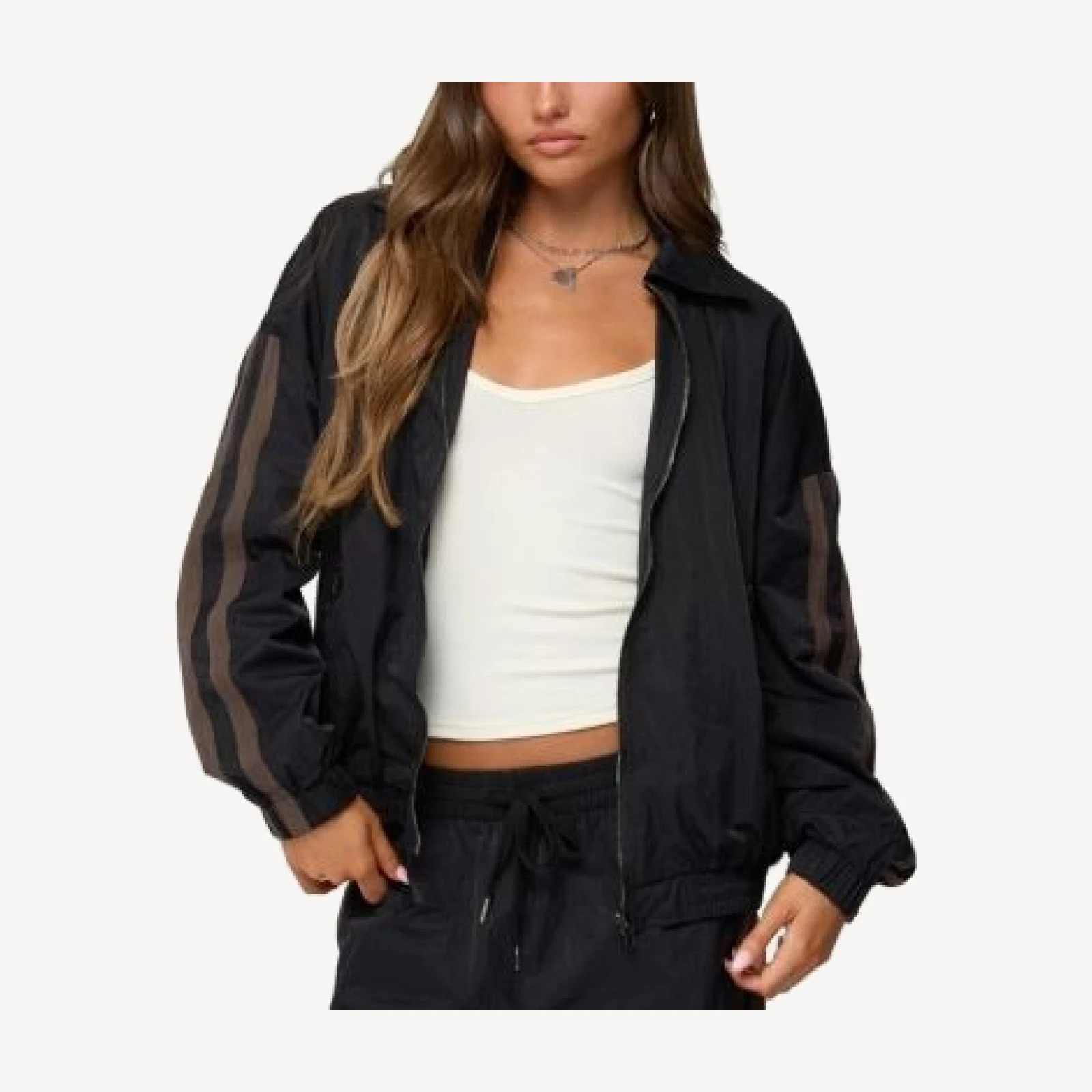 Edikted Kieran Stripey Nylon Track Jacket