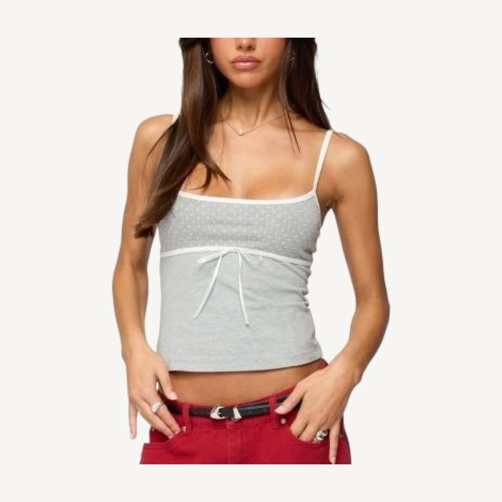 Edikted Rhoda Contrast Polka Dot Tank Top