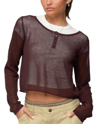 Edikted Kilian Sheer Knit Henley Top