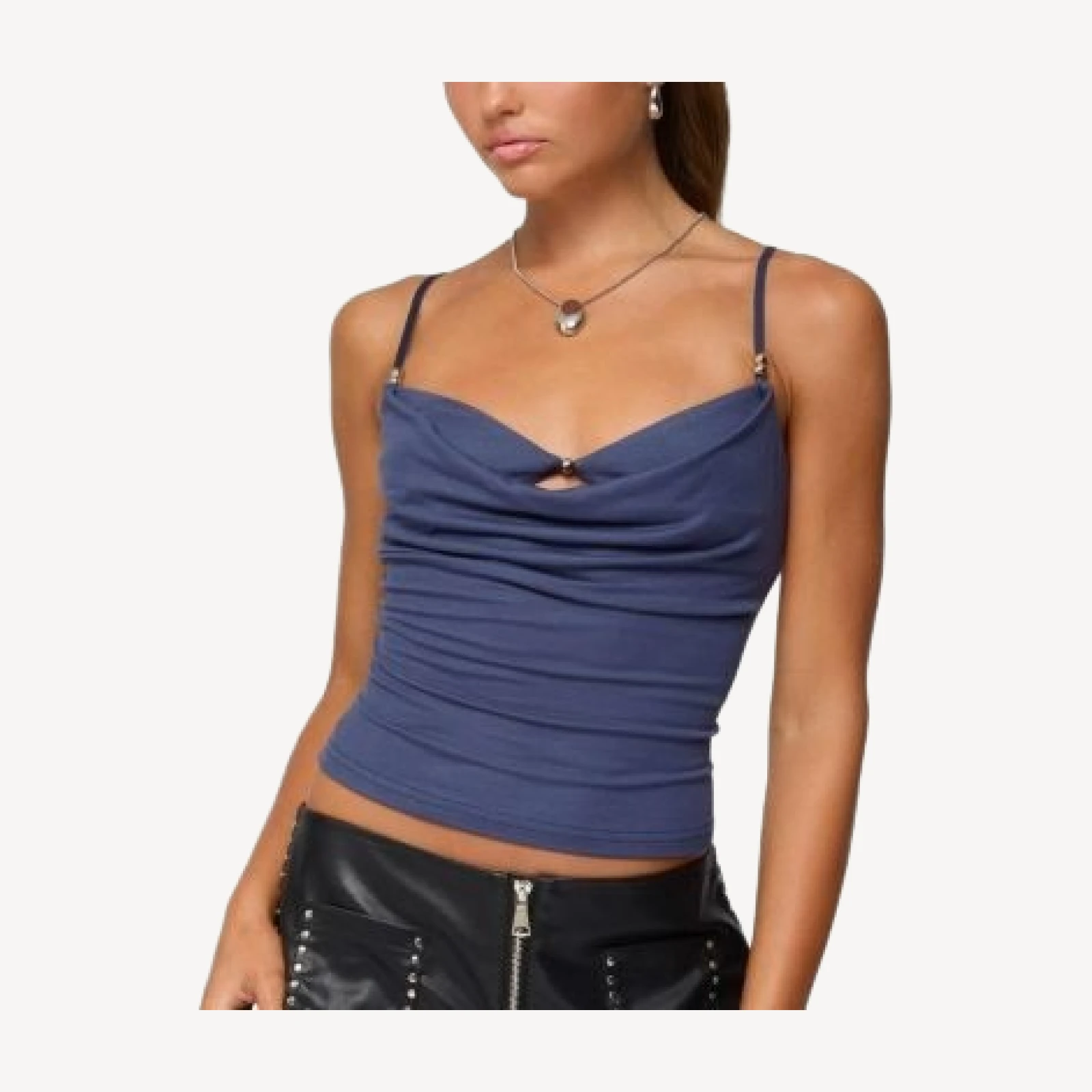 Edikted Layered Bra Cowl Neck Top
