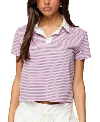 Edikted Lennie Striped Polo Top